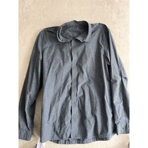 Lululemon Snap Front Men’s XL Blue Marled Front Double Pocket Long Sleeve EUC